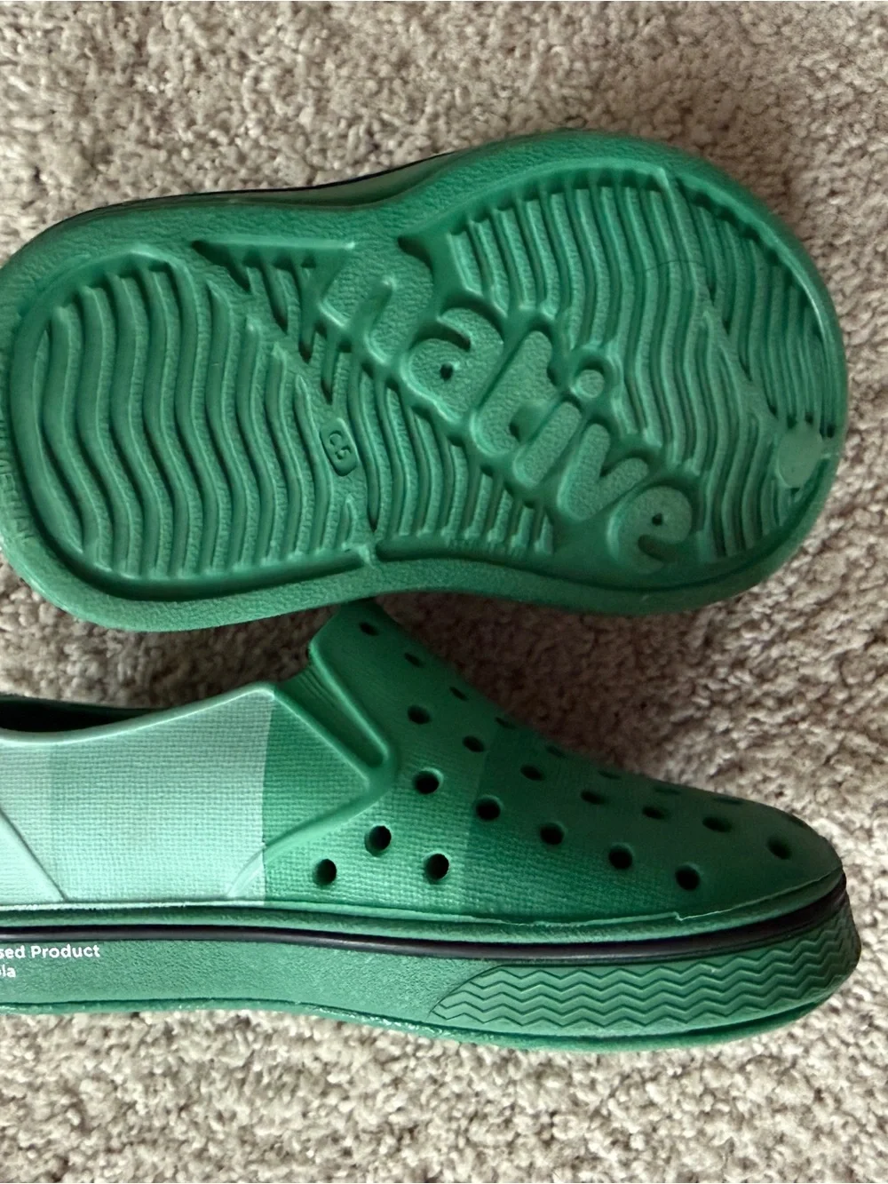 Native Shoes  Crayola Kids Green Waterproof Slip-Ons
